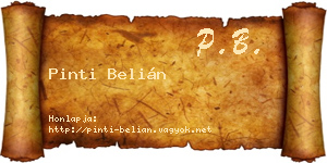 Pinti Belián névjegykártya